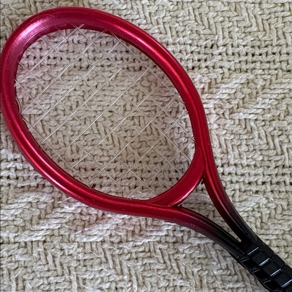 NWT Red Tennis Racket Keychain with Mini Tennis Ball still in packaging